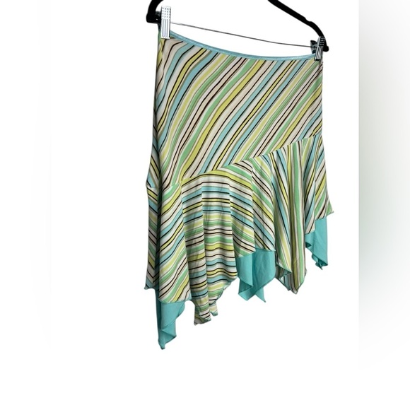 Y2K 90s Fairycore Preppy Asymmetrical Stripped Mini Skit Size Medium - Picture 2 of 9